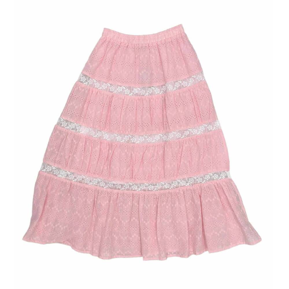 NEW LITTLE OLIN girl's long ruffle skirt in pink